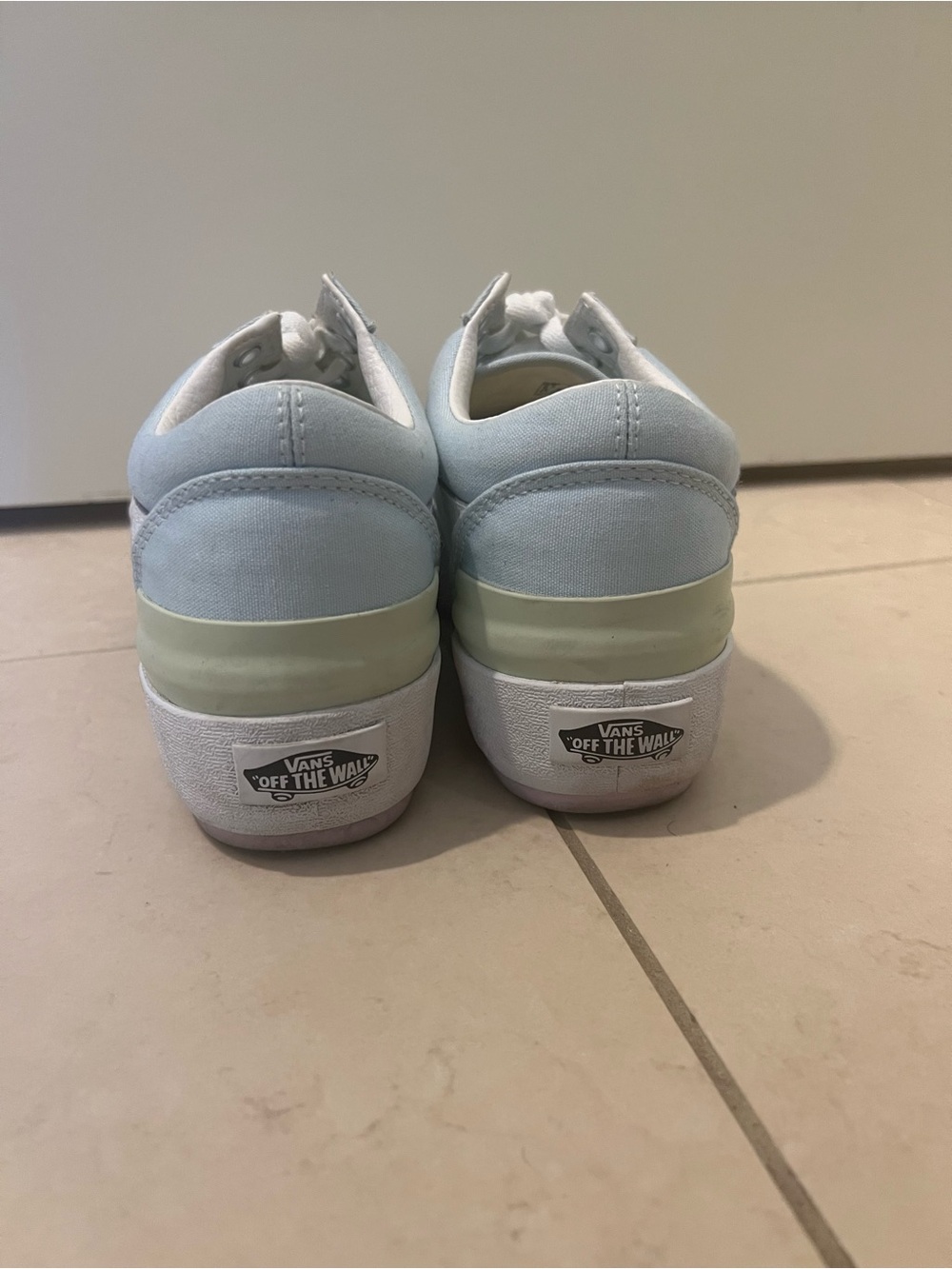 Vans Low Top Sneakers - Light Blue, White & Pink Accent - Picture 3 of 3